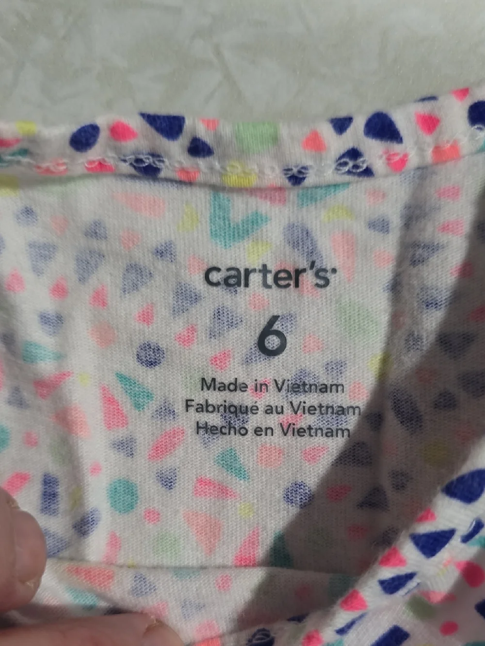 Carter's Pink Geometric Tie-Front Tank Top Size 6